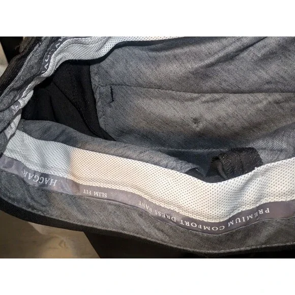 Haggar Dress Pants Classic Fit Premium Comfort Black Size 34 Waist x 29 Length - Picture 15 of 15